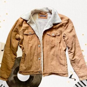 Brandy Melville Tan Sherpa-Lined Jacket